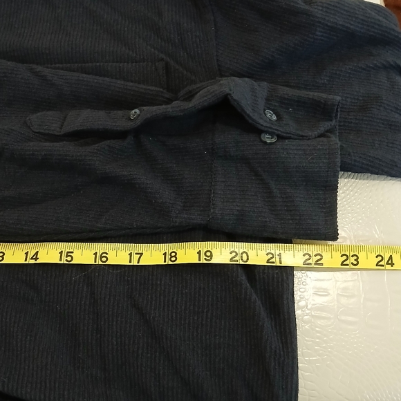 Eighty Eight Brand sz L Blue Lightweight Corduroy Shirt Jacket with Black Hood - Picture 5 of 10